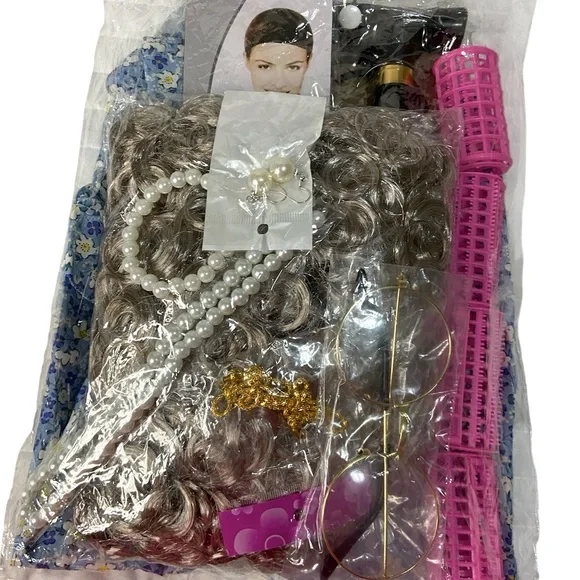 Tisancy® Grandma Costume Kit Halloween Costume 100 Days of School Girl’s Sz 4/5 - Picture 9 of 9